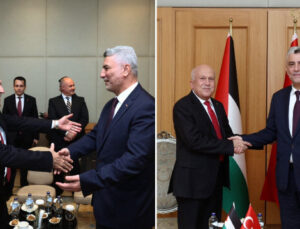 Bakan Bolat Filistin heyetini ağırladı: Filistin’de Türkiye’den ithal edilen eserler kullanılıyor